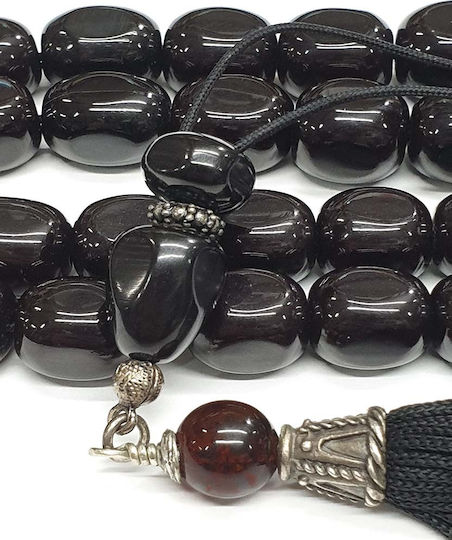 Roloi Komboloi Mastic Worry Beads with 31 Beads Black 46cm