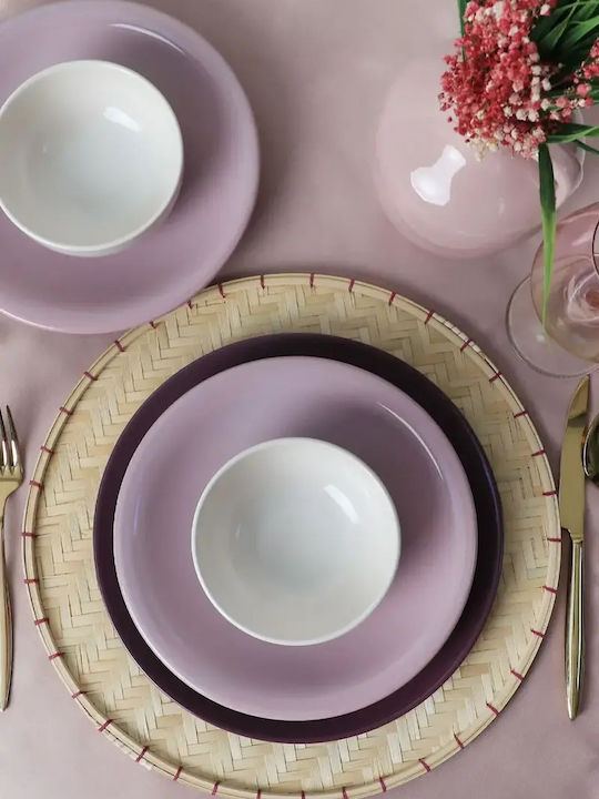 Purple Mix Porcelain Dinnerware Set 18 Pieces Purple 27x27cm