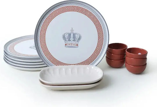 Set Farfurii De Mic Dejun Royal Ceramică 14 Bucăți Multicolore 27x27cm