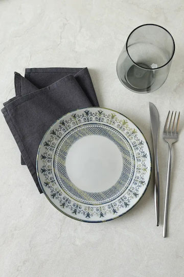 Πιάτο Γλυκού Stoneware Ege Σετ 6 Τεμαχίων-λευκό 20x20cm Πιάτο Γλυκού Stoneware Ege Σετ 6 Τεμαχίων-λευκό 20x20cm