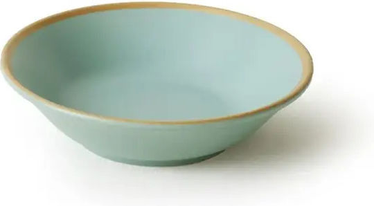 Mat Open Green Serving Plate with Gold Detail 18x18 Cm