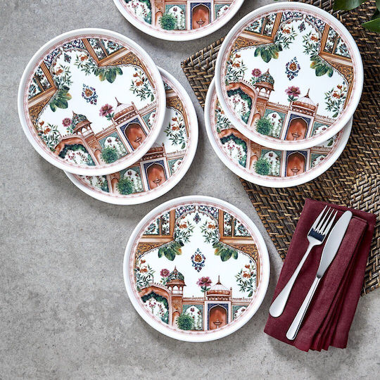 Set of 6 Pieces Dessert Serving Plates Ottoman Style 20x20cm