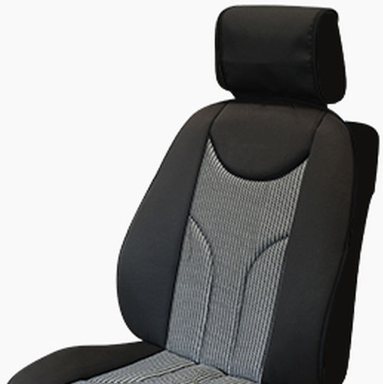 Anatomic Car Seat Cover Universal Model Textile Material 1 Piece Smartic Black Gray