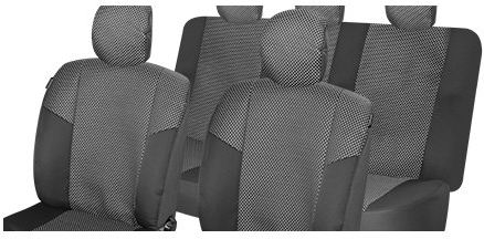 Car Seat Covers Dedicated Dacia Duster I 2010 Textile Material Smartic 11 Pieces Black Grey
