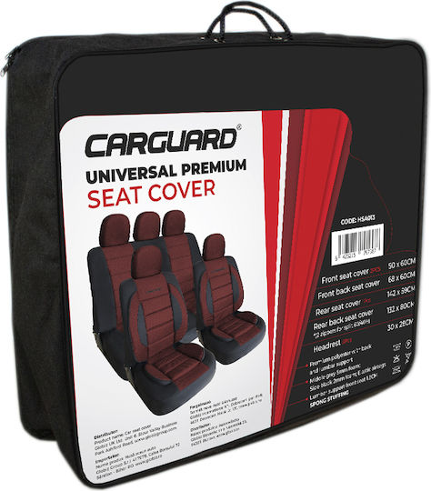 Premium Universal Car Seat Covers Red Black Carguard