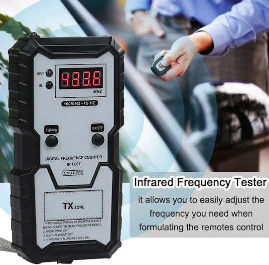 Digital Frequency Tester Car Remote Controls High Precision 100mhz To 1ghz Ir Led Light