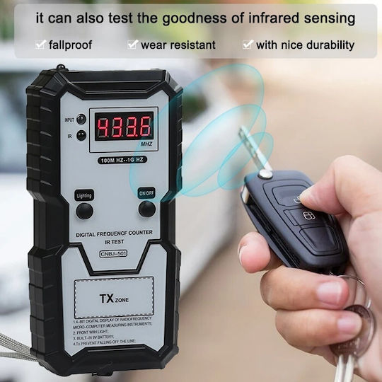 Digital Frequency Tester Car Remote Controls High Precision 100mhz To 1ghz Ir Led Light