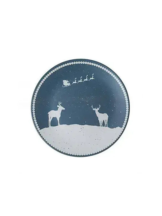 Graues Weihnachtliches Tischgeschirr mit Rentier Muster – 26x26 cm