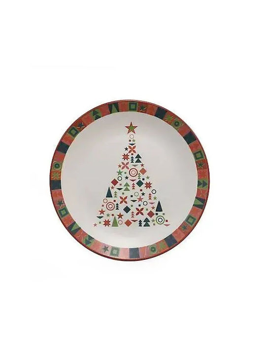 Mehrfarbiges Weihnachtliches Plattenstück Baum – 26x26 cm