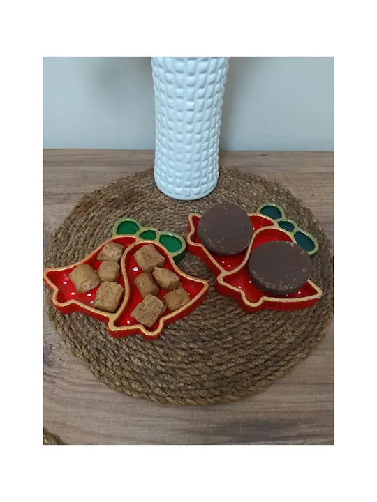 Clopoțel Roșu De Crăciun Farfurie Ovală 17x14cm Clopoțel Roșu De Crăciun Farfurie Ovală 17x14cm