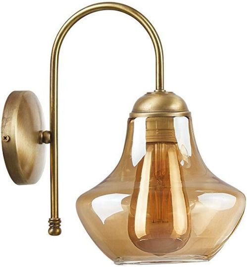 Retro Wall Lamp with Glass Cover and E27 Bronze 25cm Retro Wall Lamp with Glass Cover and E27 Bronze 25cm