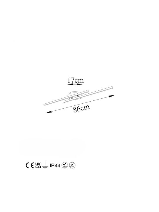 Led Wall Lamp Black Modern Line 86x17cm