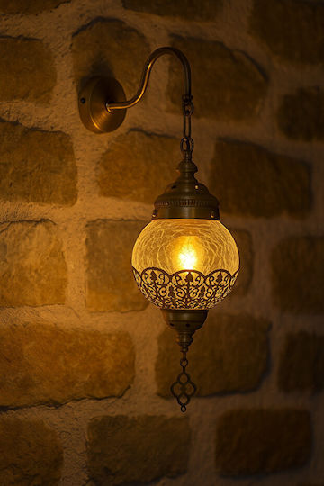 Oriental Metal Wall Lamp Glass 45cm Oriental Metal Wall Lamp Glass 45cm