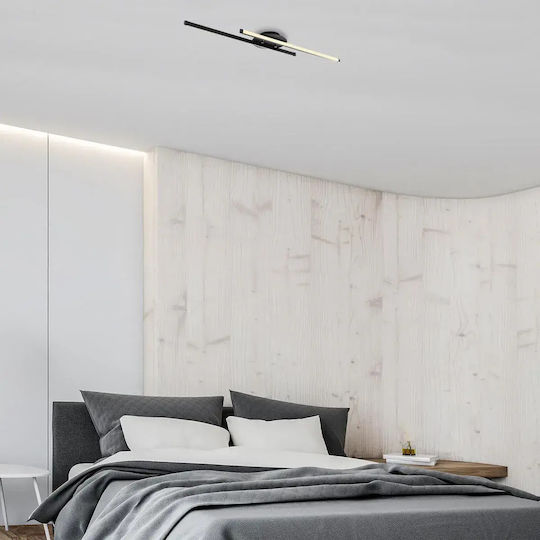LED Wandleuchte Schwarz Modernes Design 86x17cm