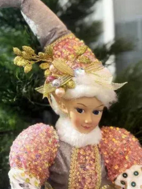 Christmas Luxurious Elf Figure Long Legs White 15×8×50 Cm