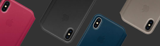Apple Портмоне Кожа Син (iPhone X / XS)