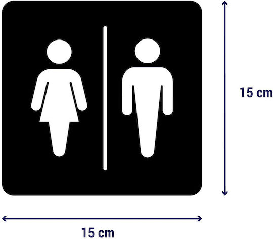 Τετράγωνες Πινακίδες Wc Minimal Ανοξειδωτο-ατσαλι-inox Wc-ανδρών-γυναικών