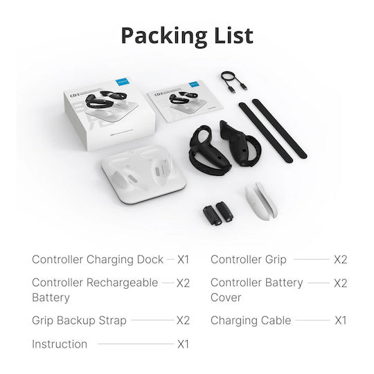 Bobovr Cd3 Controller Ladestation Combo – Ladestation für Controller Meta Quest 3 3s