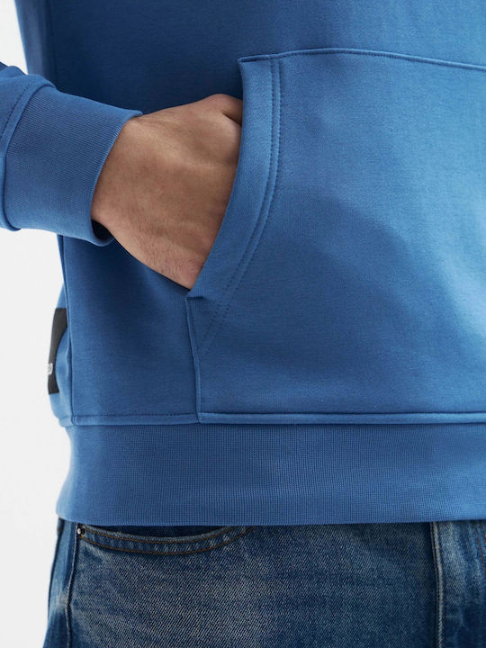 Sweatshirt with Hood Washed Federal Blue