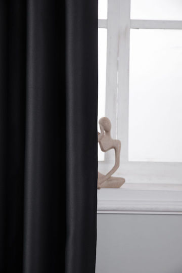 Mc Decor Blackout Curtain with Black Grommets 140x265cm