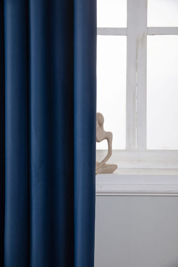 Mc Decor Blackout Curtain with Grommet Blue 140x265cm