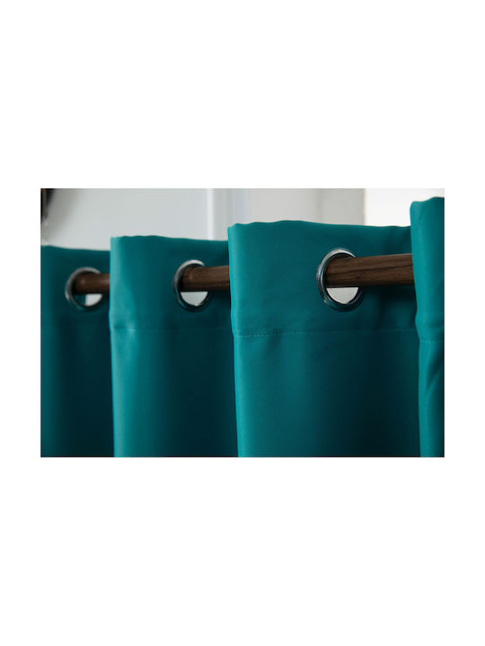Mc Decor Κουρτίνα Συσκότισης με Τρουκς Πράσινη 140x265εκ.