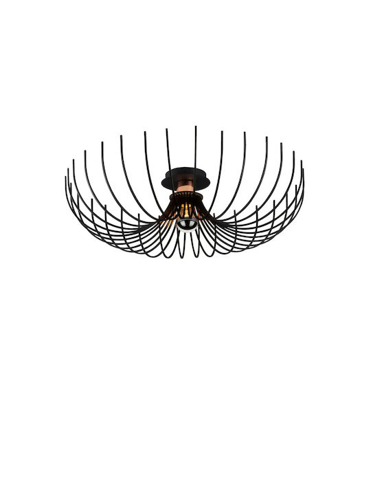 Offenes Deckenleuchte Metallgitter Schwarz 56x16cm Offenes Deckenleuchte Metallgitter Schwarz 56x16cm