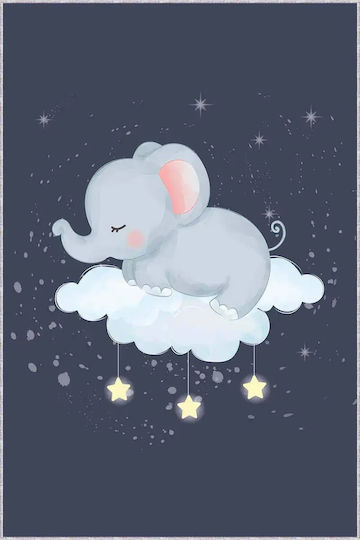 Kinderteppich Elefantenbaby Wolke Antrasit 120x180cm