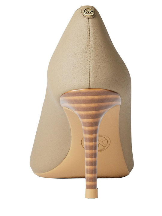 Suede Beige Medium Heels