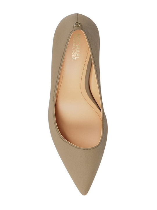 Suede Beige Medium Heels