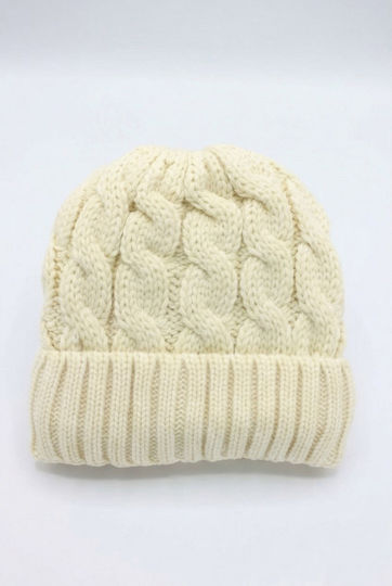 Beanie Beanie with Knit in White color