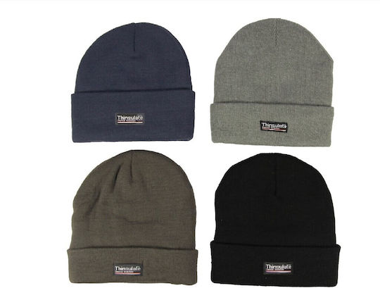 Beanie Unisex Fleece Σκούφος Πλεκτός σε Μπλε χρώμα