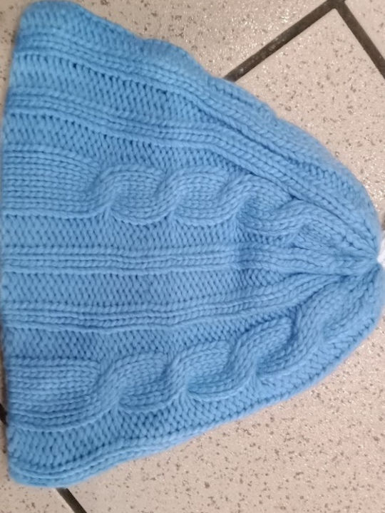 Beanie Unisex Beanie Gestrickt in Hellblau Farbe