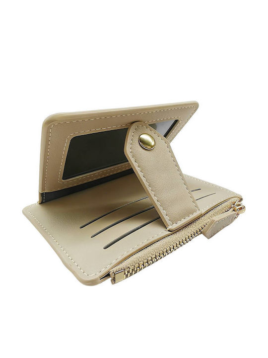Klein Leder Damen Geldbörse Klassisch Beige