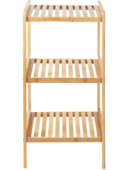 Green Blue Floor Bathroom Shelf Bamboo 37x33x78cm Green