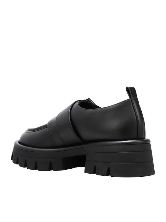 Δερμάτινα Γυναικεία Loafers σε Μαύρο Χρώμα