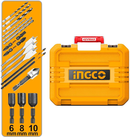 Ingco CIDLI429982E Κρουστικό Δραπανοκατσάβιδο Μπαταρίας Brushless 42V 2x2Ah