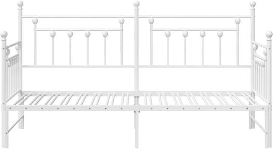 Kinderbett Bett Einzel Metall Weiß Für Matratze 80x200cm