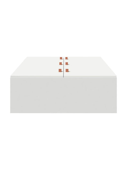 Single Bed Upholstered with Faux Leather White with Slats for Mattress 90x200cm