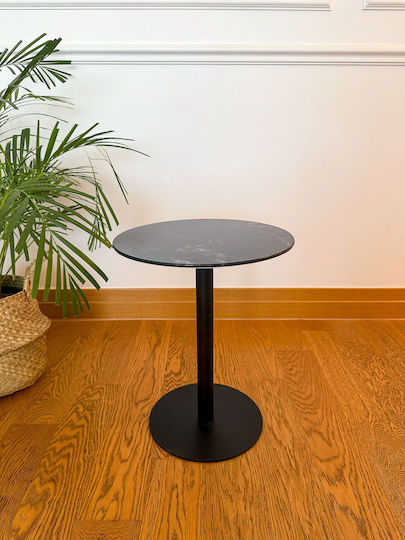 Black Round Coffee Table Modern 40x50 Cm