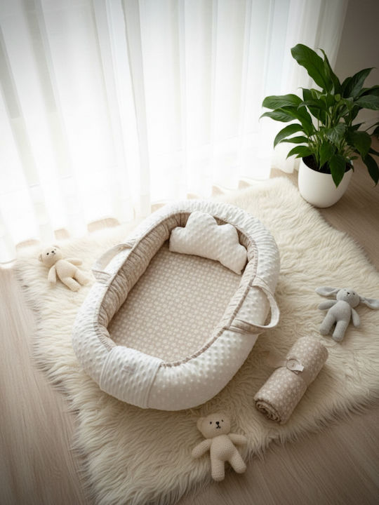 Velvet White Βρεφικό Μαξιλάρι Φωλιά Natural