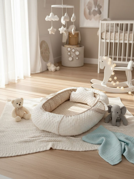 Velvet White Baby Nestkissen Natural
