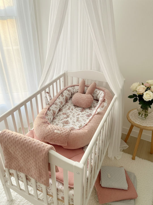 Velvet White Pernă pentru bebeluși în formă de cuib Peony