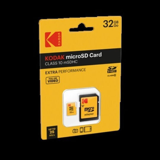 Kodak Extra Performance microSDHC 32GB Class 10 20MB/s με αντάπτορα
