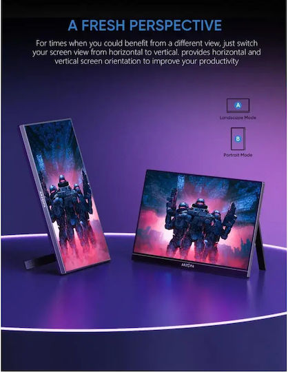 Arzopa Z1FC IPS HDR Φορητό Monitor 16.1" FHD 1920x1080 144Hz
