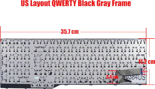 Laptop Keyboard Fujitsu Lifebook E554 E556 E557 E753 E754 E756 Cp670825-03 Fjm14b96003d85 002-12856l-hf01 US Black Gray Frame Code 40384us