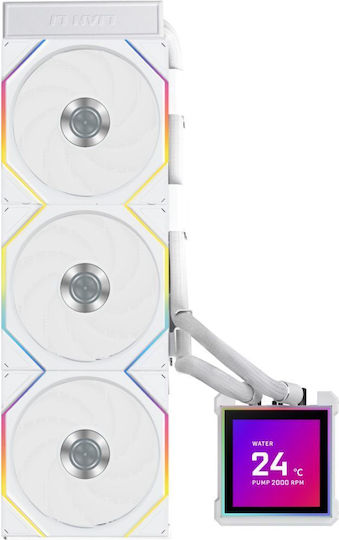 Lian Li HydroShift II LCD-S 360TL AIO CPU Liquid Cooling With 3 120mm Fans And White RGB Lighting