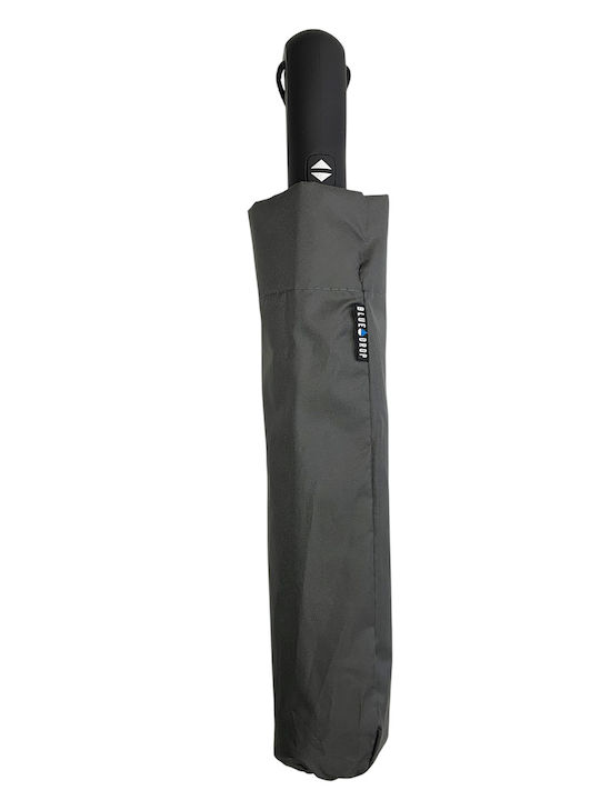 Blue Drop Rezistent la vânt Automat Umbrelă de ploaie Compact Gri