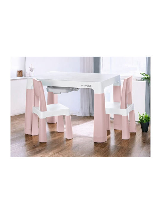 Kids Table and Chairs Set made of Plastic White / Pink FreeOn