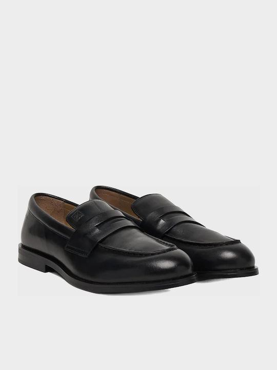 Δερμάτινα Ανδρικά Loafers σε Μαύρο Χρώμα